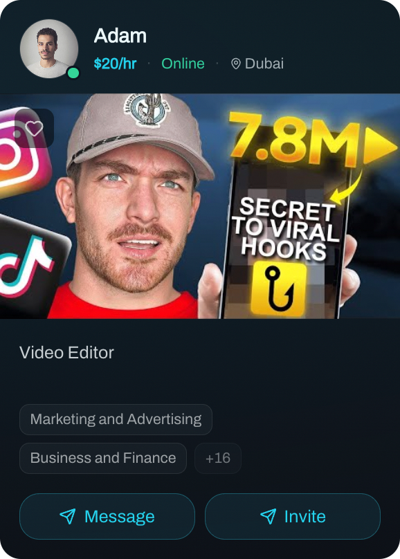 Editor profile preview — Adam